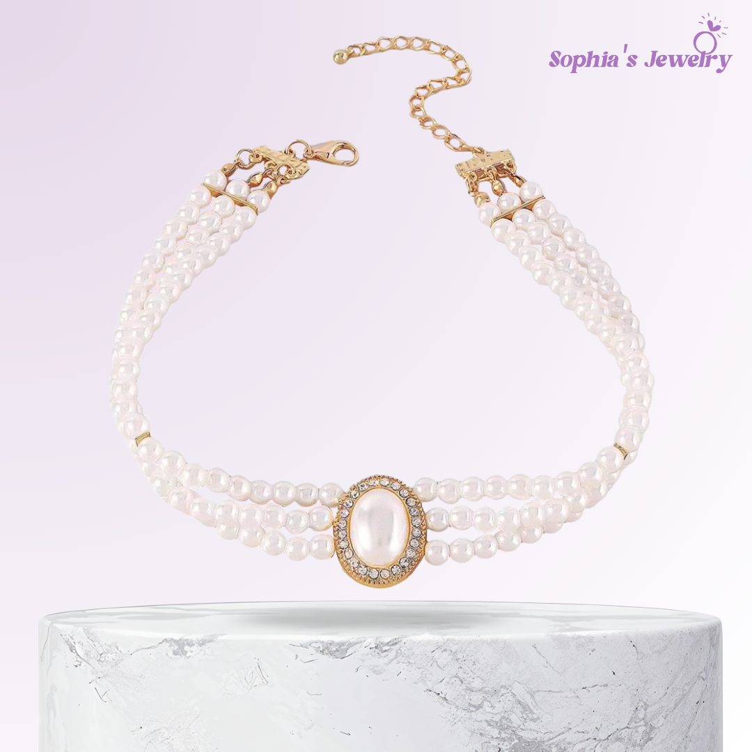 Viviana | Triple Pearl Grace | Collar de plata