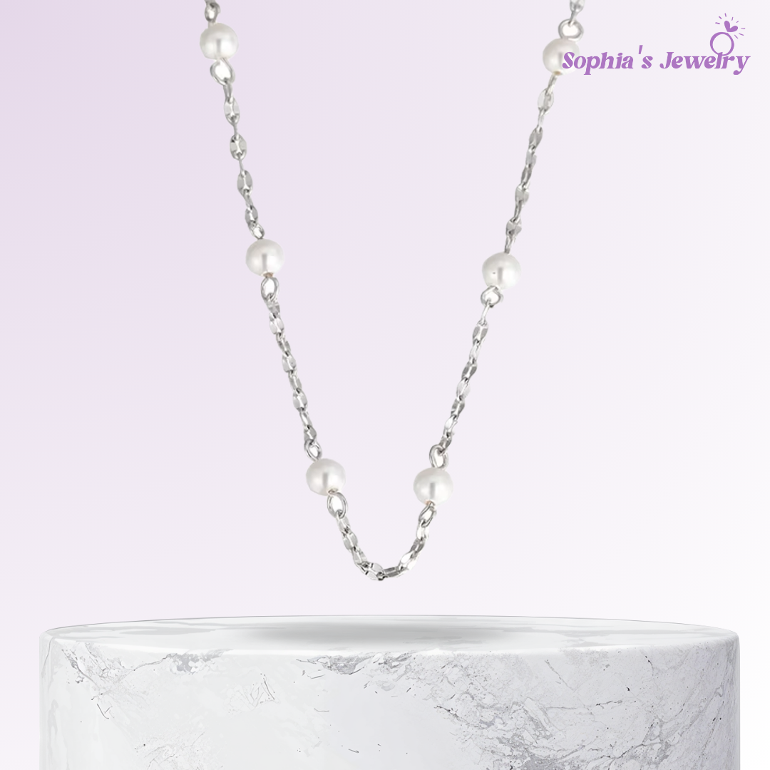 Celina | Perla brillante | Collar de plata