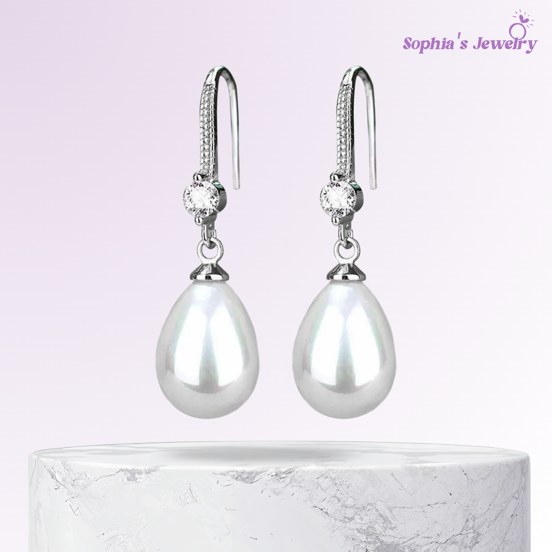 Vivienne | Perla luminosa | Pendientes de plata