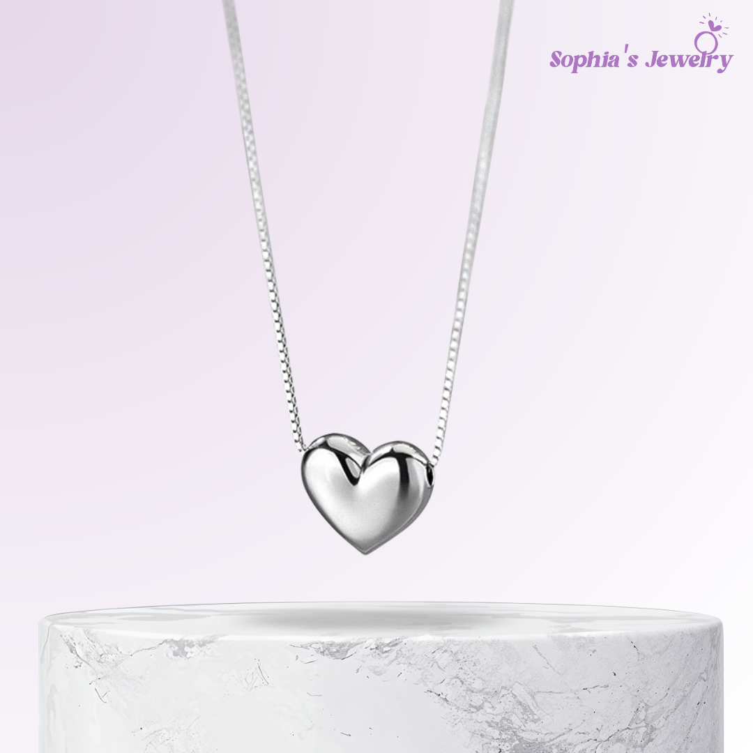 Hailey | Mini dije de corazón de amor | Collar de plata