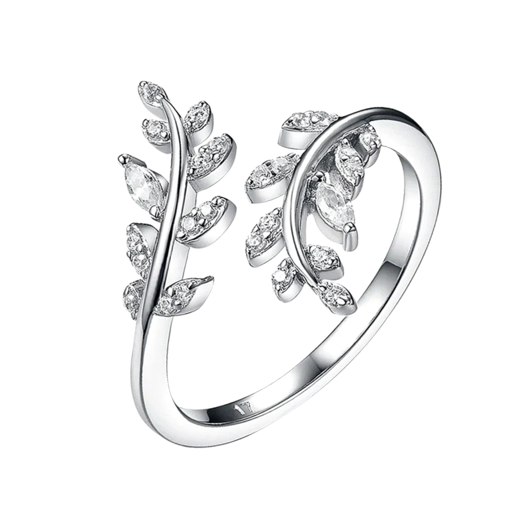 Helena | Elegante anillo de plata de ley inspirado en hojas