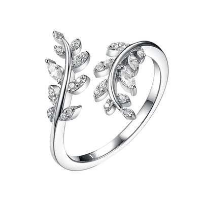 Helena | Elegante anillo de plata de ley inspirado en hojas