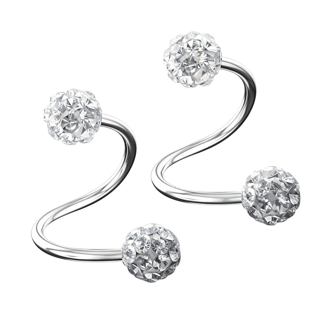 Luna | Elegante espiral | Pendientes de plata