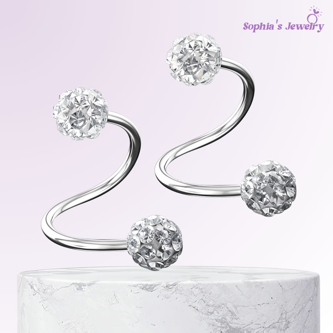 Luna | Elegante espiral | Pendientes de plata