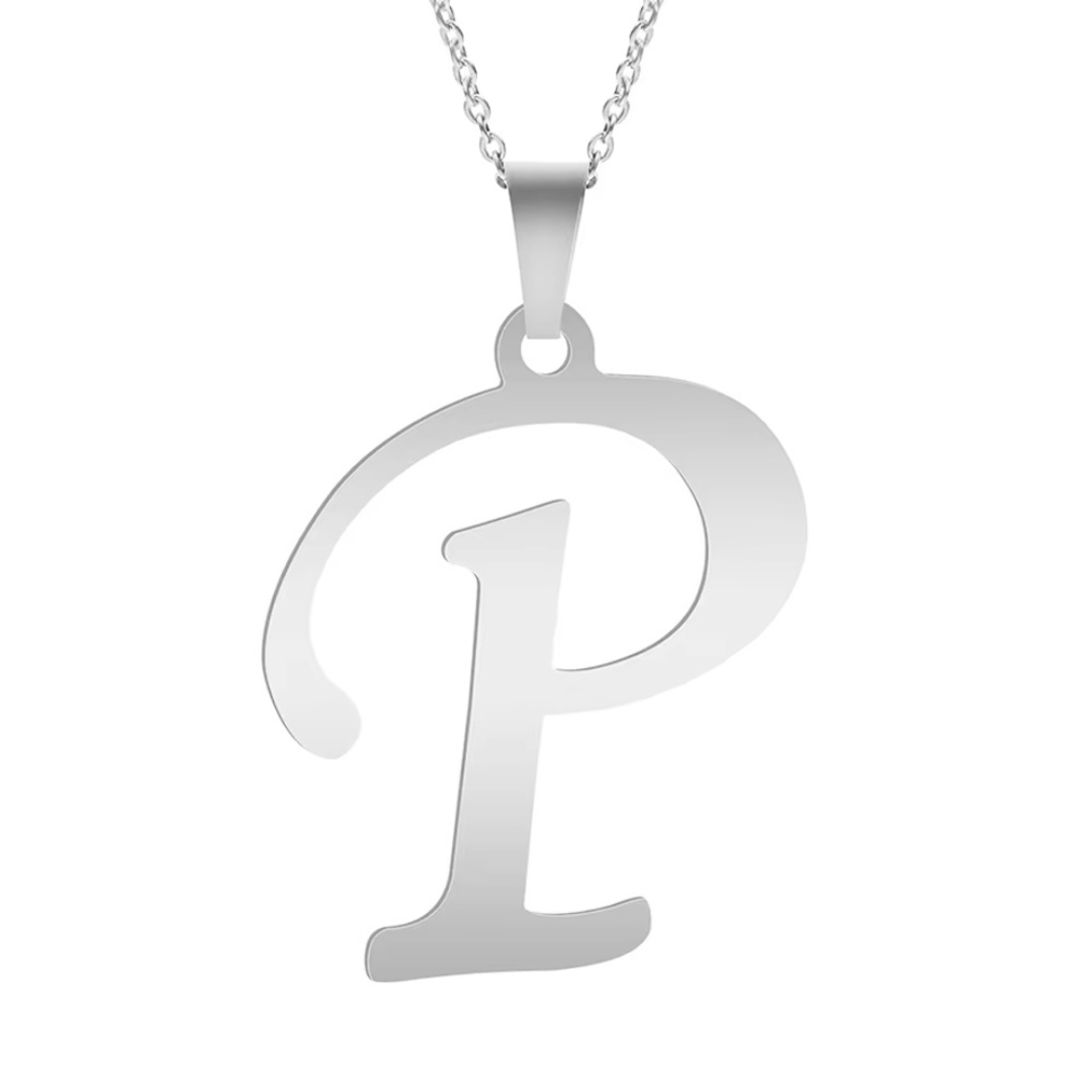 Nova | Collar plateado con letra personalizada y brillo único