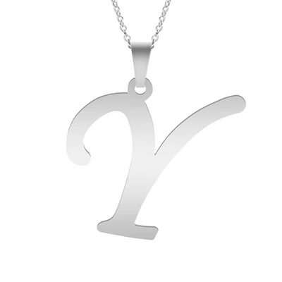 Nova | Collar plateado con letra personalizada y brillo único