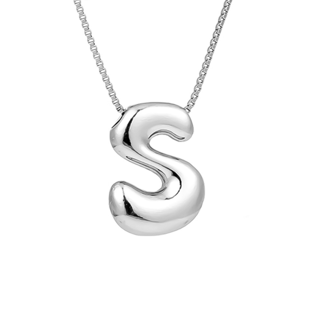 Seraphina | Letras burbujeantes | Collar de plata
