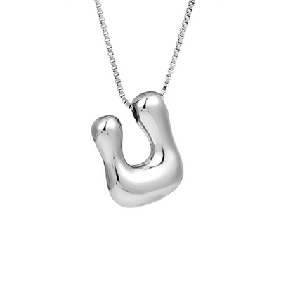 Seraphina | Letras burbujeantes | Collar de plata