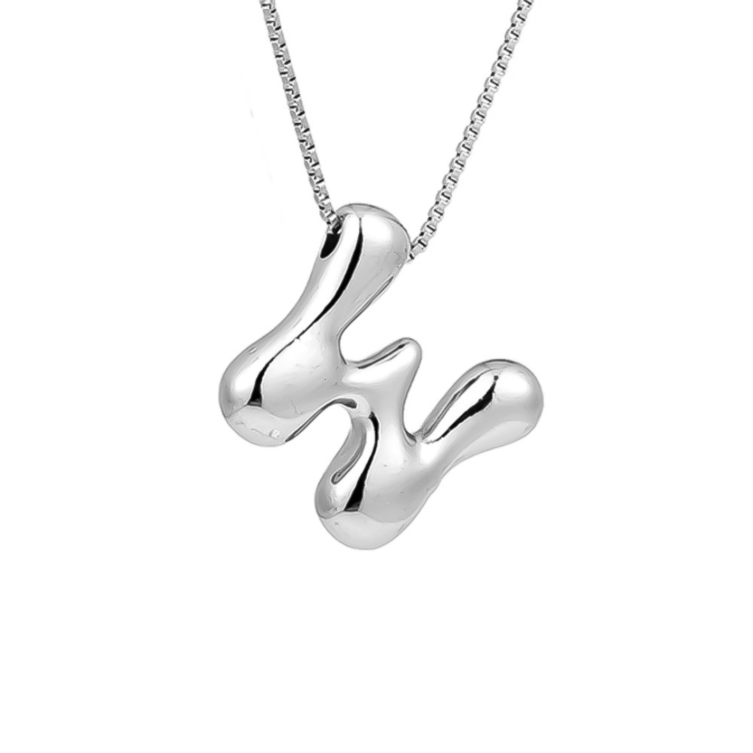 Seraphina | Letras burbujeantes | Collar de plata