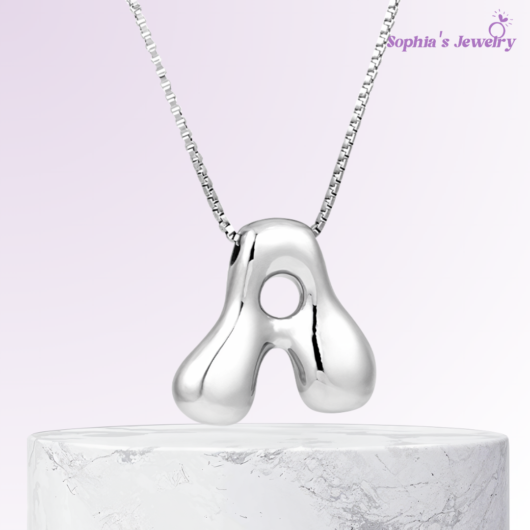 Seraphina | Letras burbujeantes | Collar de plata