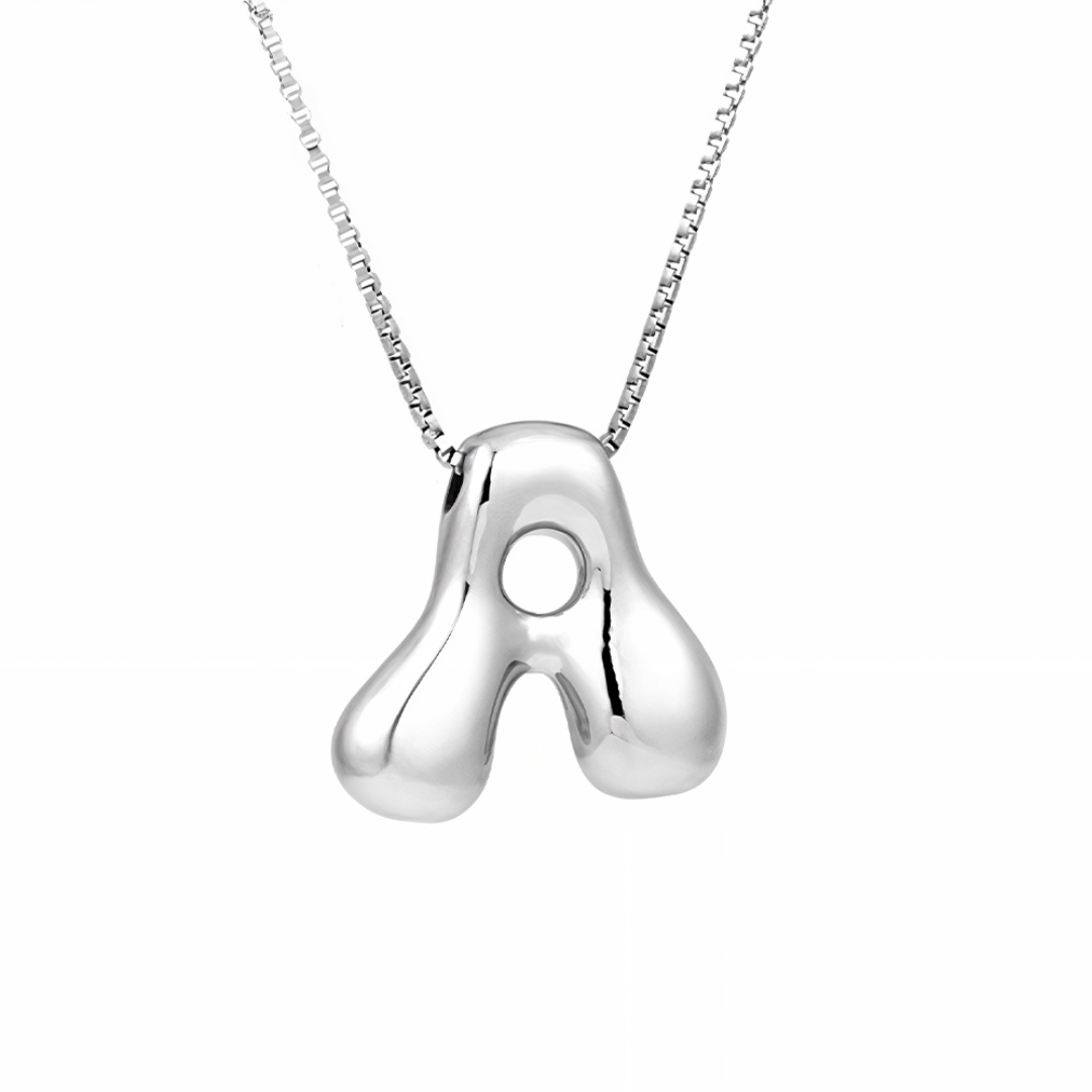 Seraphina | Letras burbujeantes | Collar de plata