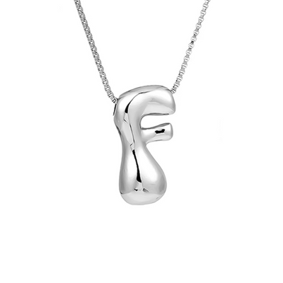 Seraphina | Letras burbujeantes | Collar de plata