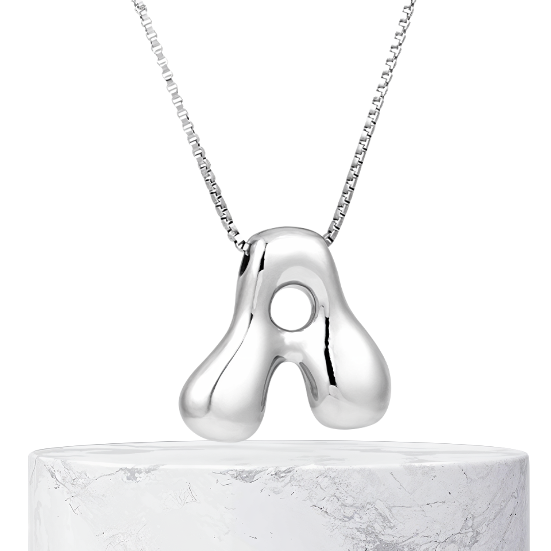 Seraphina | Letras burbujeantes | Collar de plata