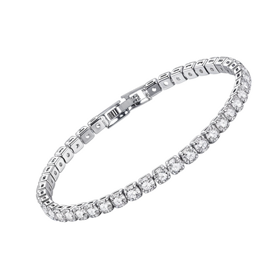 Luminara | Pulsera de tenis de platino con diamantes brillantes | Pulsera de plata