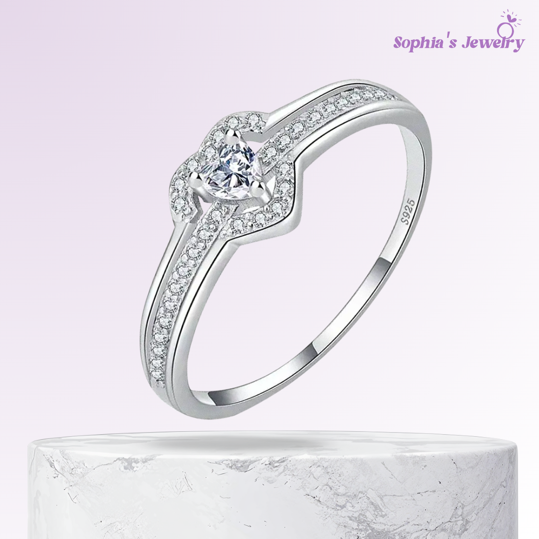 Runa | Susurro del corazón brillante | Anillo de plata