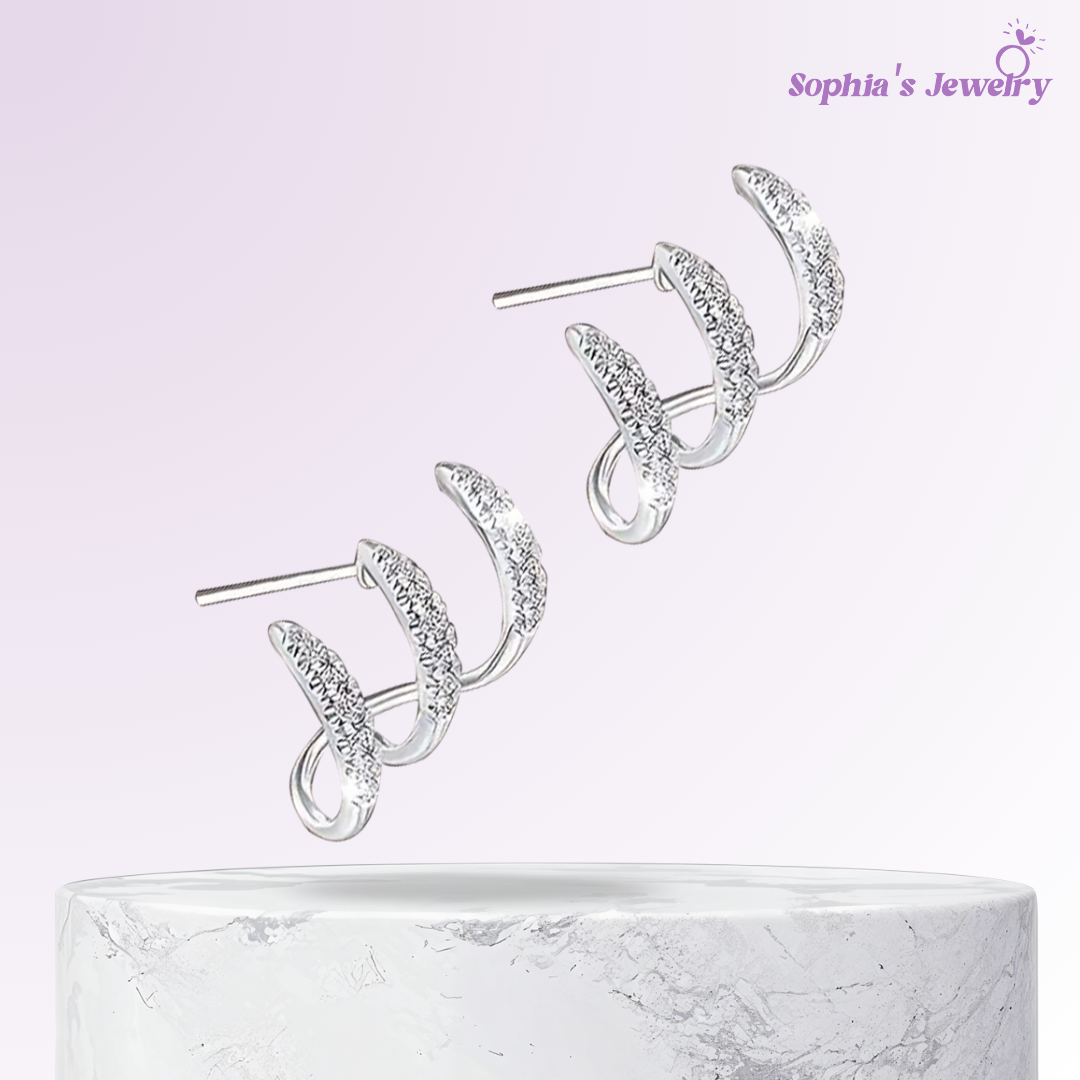 Sena | Aros curvos brillantes | Pendientes de plata