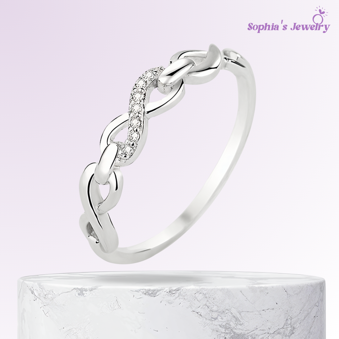 Susane | Símbolo del infinito brillante | Anillo de plata