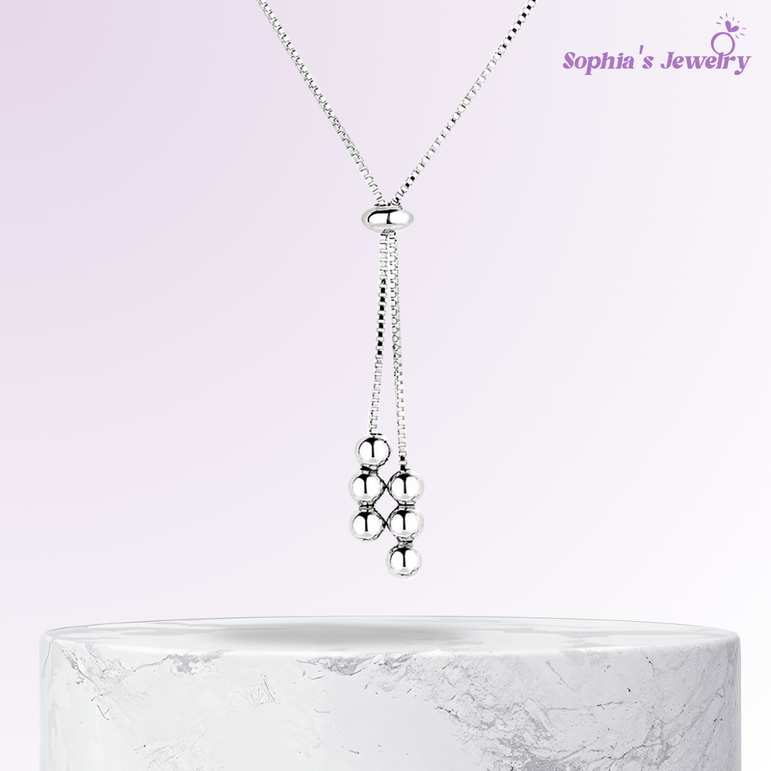 Vahiya | Cadena con bolas brillantes | Collar de plata