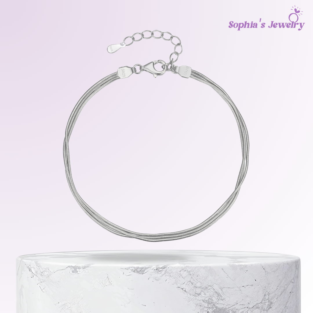 Regina | Elegancia multihilo | Pulsera de plata