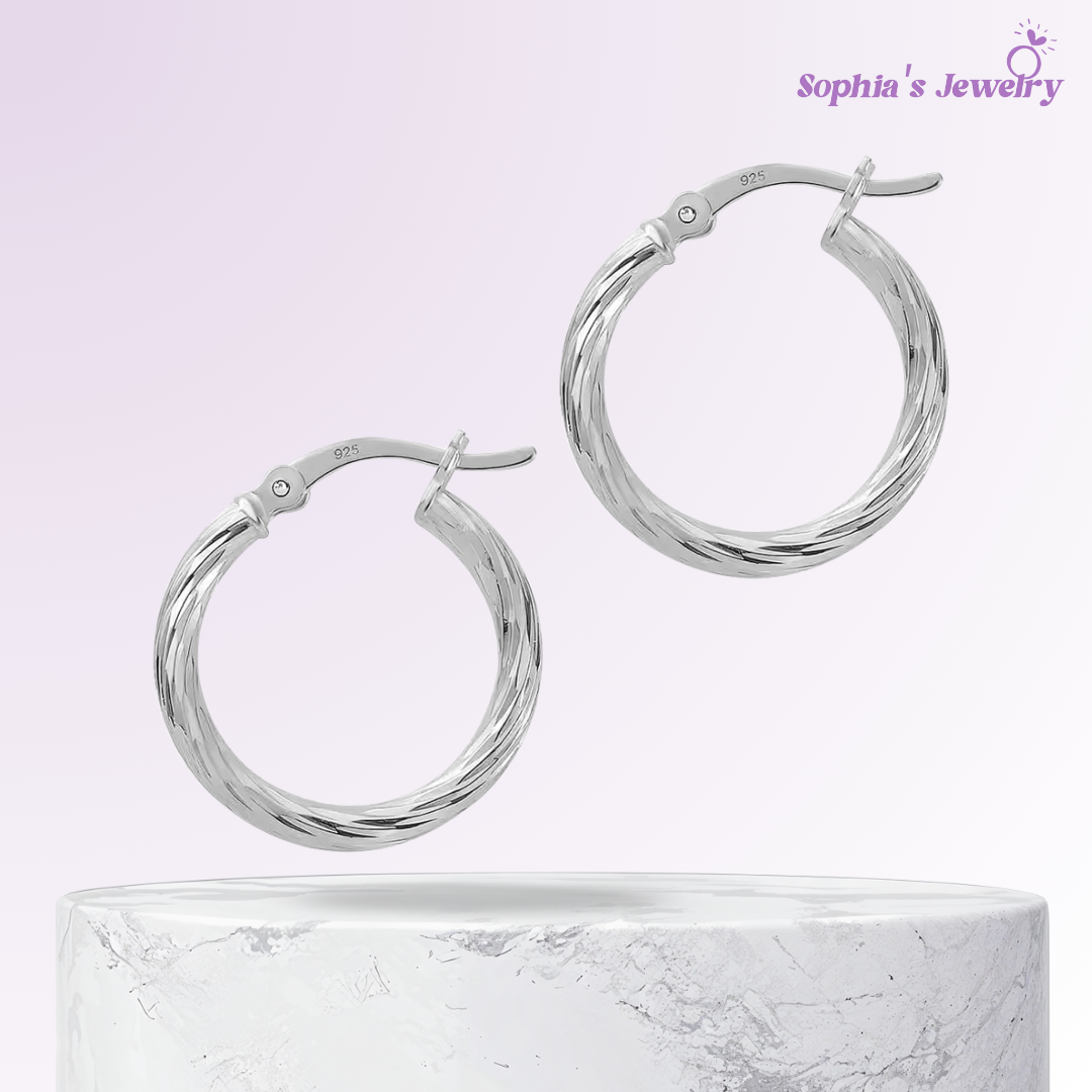 Ruth | Aros texturizados de plata de ley | Pendientes de plata