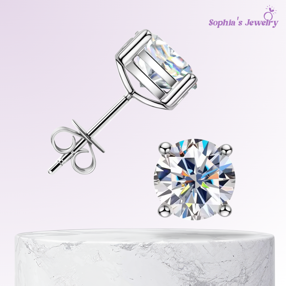 Rowena | Pendientes clásicos de cristal | Pendientes de plata