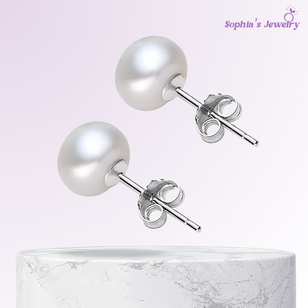 Melanie | Pendientes clásicos de perla | Pendientes de plata