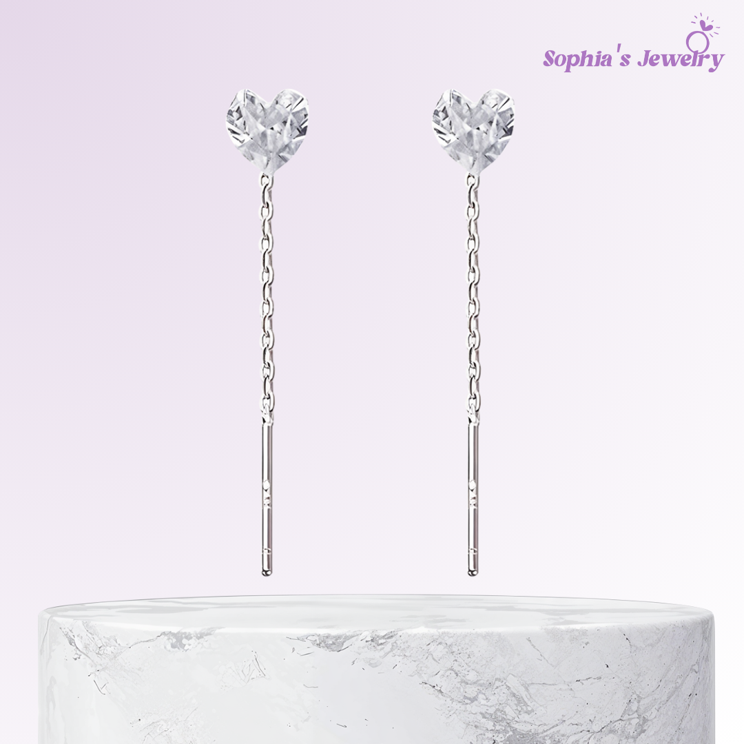 Liora | Elegantes pendientes de corazón | Pendientes de plata
