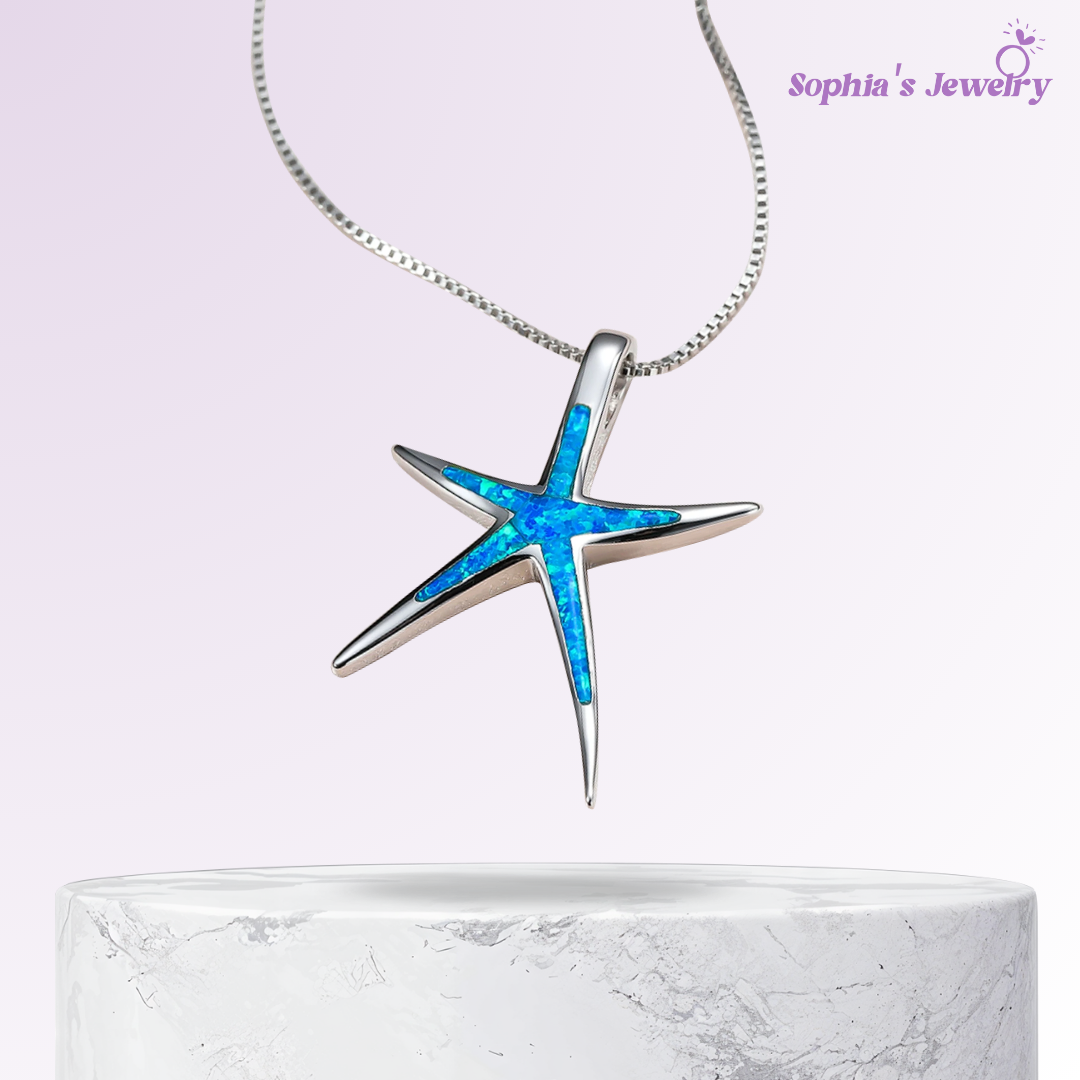 Ophelia | Collar plateado con dije de estrella de mar