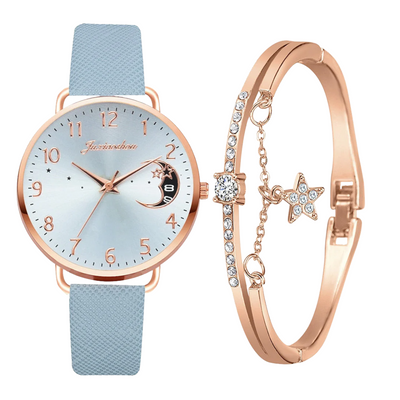 Daniela | Conjunto de reloj y pulsera con esfera lunar