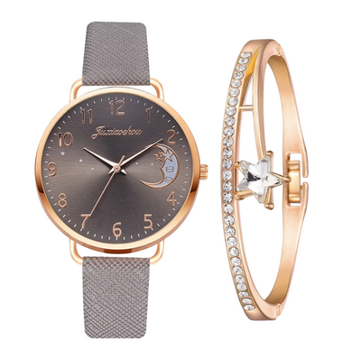 Daniela | Conjunto de reloj y pulsera con esfera lunar