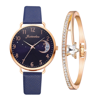 Daniela | Conjunto de reloj y pulsera con esfera lunar