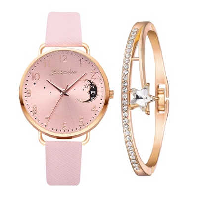 Daniela | Conjunto de reloj y pulsera con esfera lunar