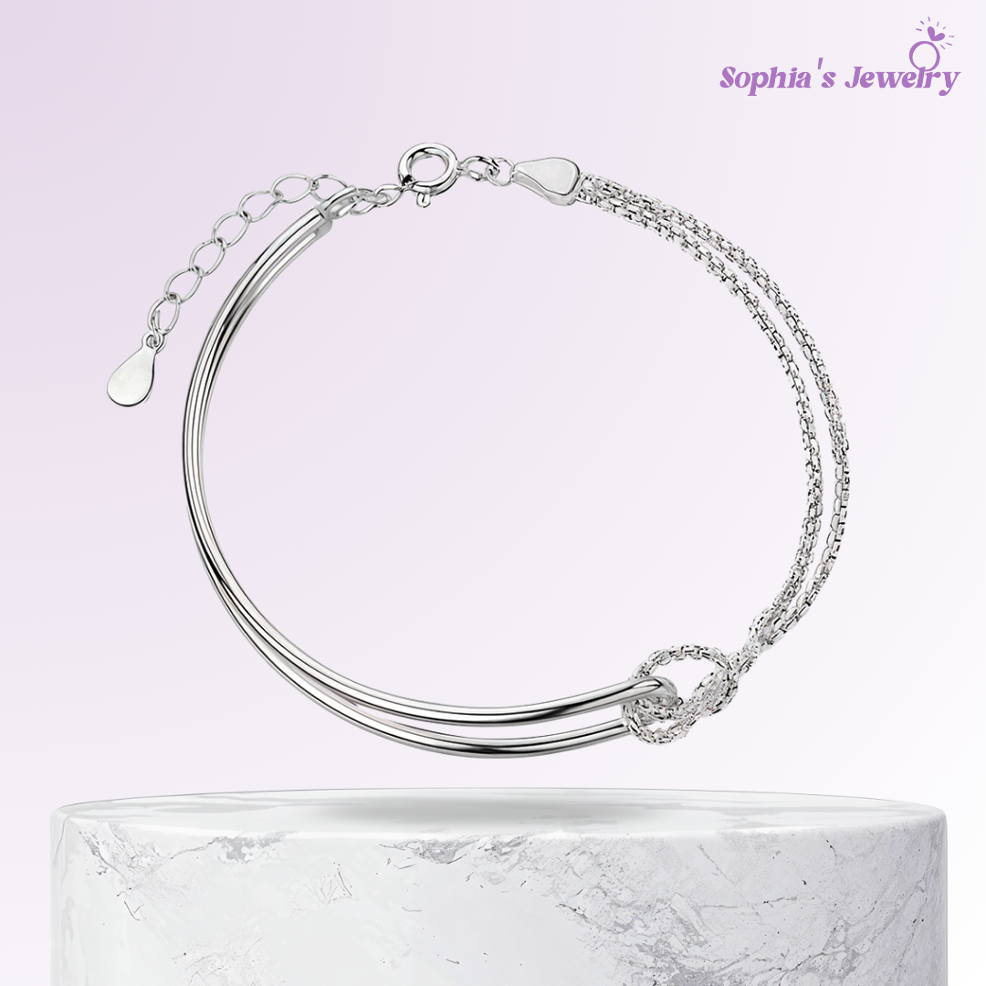 Carina | Doble capa curva | Pulsera de plata