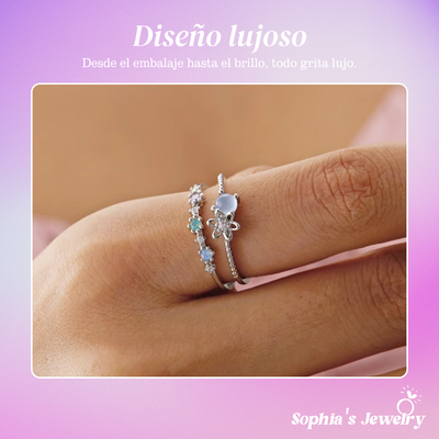 Elara | Susurro de piedra lunar | Anillo de plata