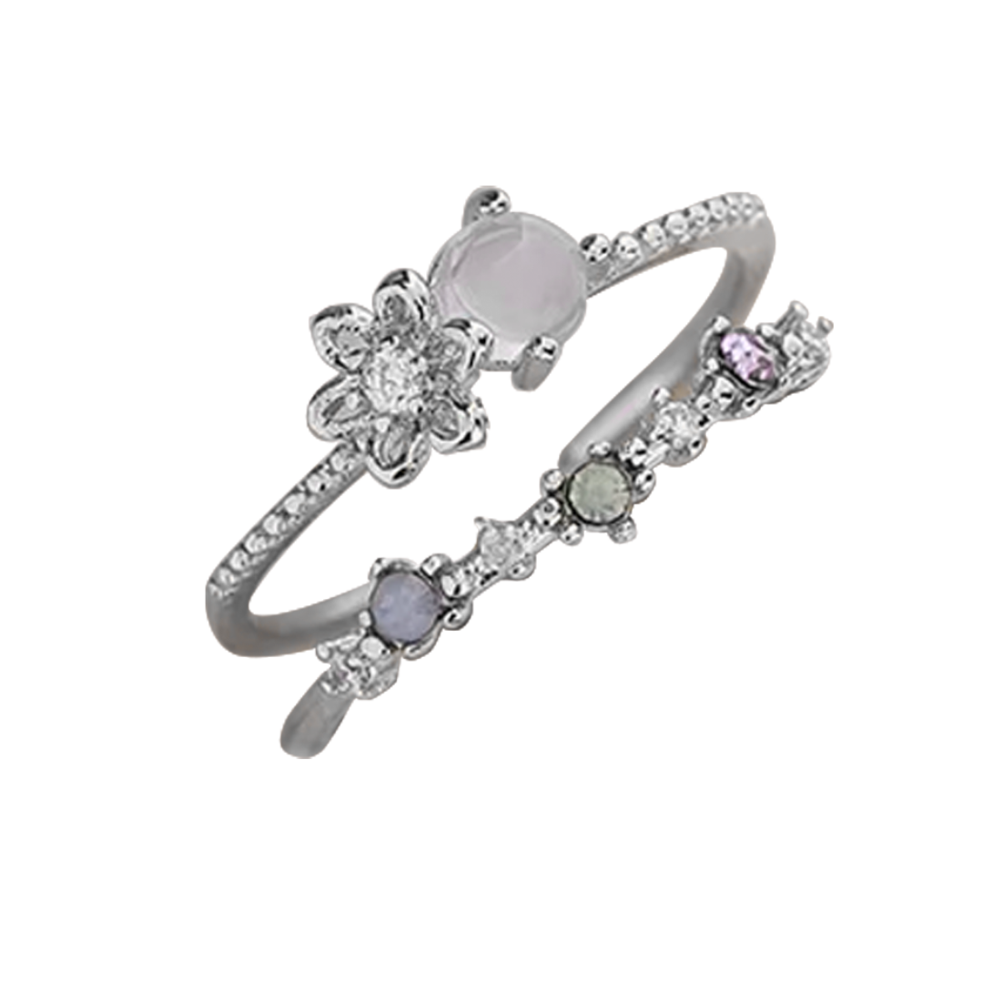 Elara | Susurro de piedra lunar | Anillo de plata