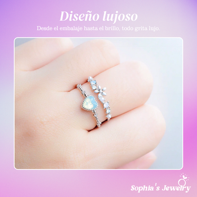 Selene | Resplandor de piedra azul | Anillo de plata