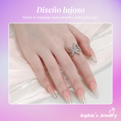 Madeline | Dije de estrella de mar entrelazado | Anillo de plata
