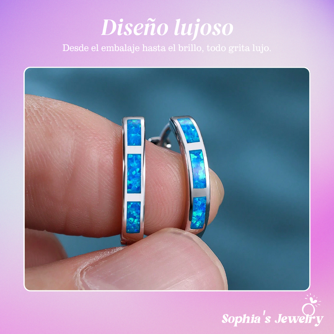 Cassandra | Ópalo Sueño del océano | Pendientes de plata