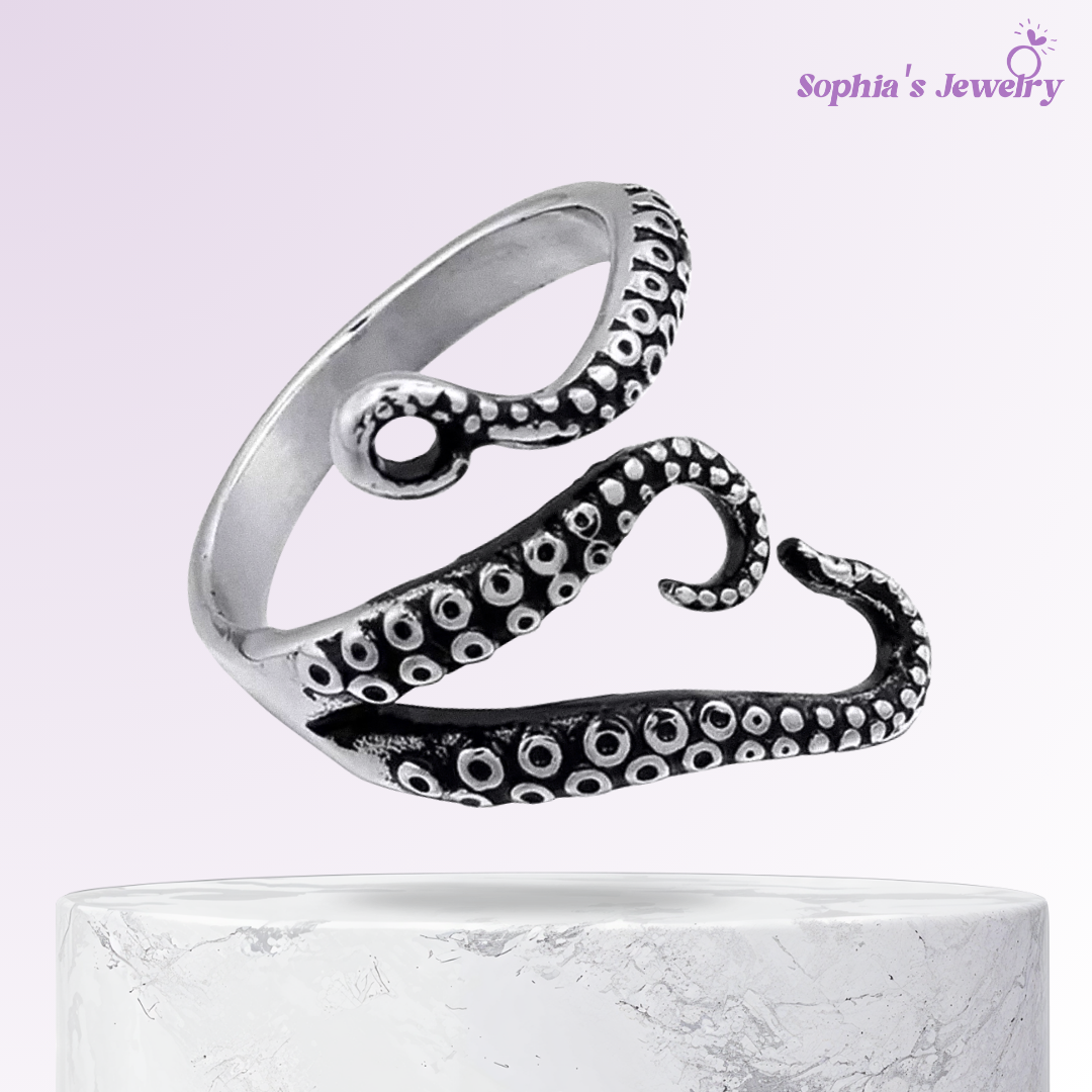 Charina | Tentáculo de pulpo atrevido | Anillo de plata