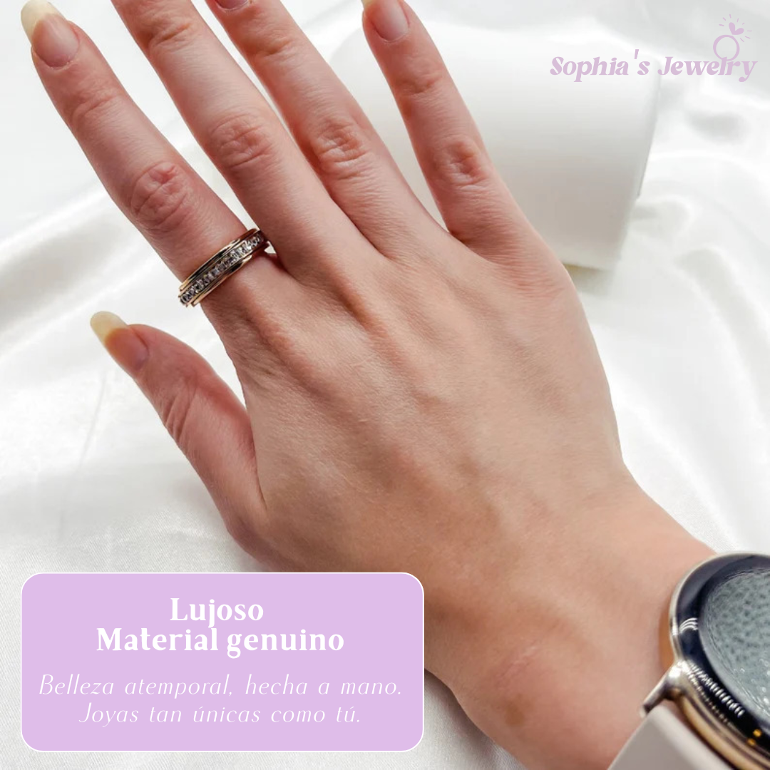 Celestia | Carrusel moderno de cristal brillante | Anillo de plata