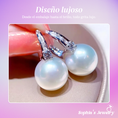 Ella | Perla Luminosa | Pendientes de Plata