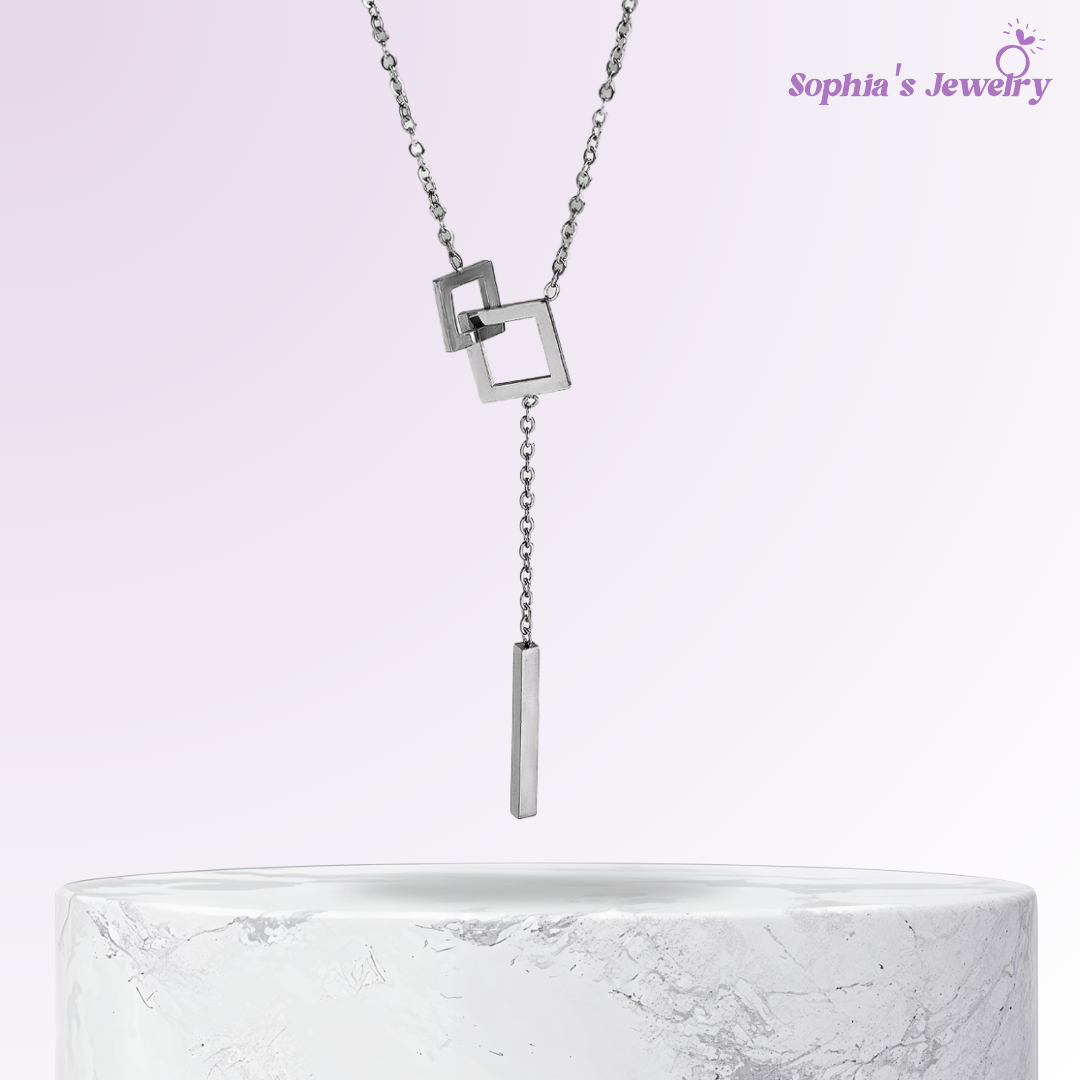 Kylie | Colgante geométrico con corte en Y | Collar de plata