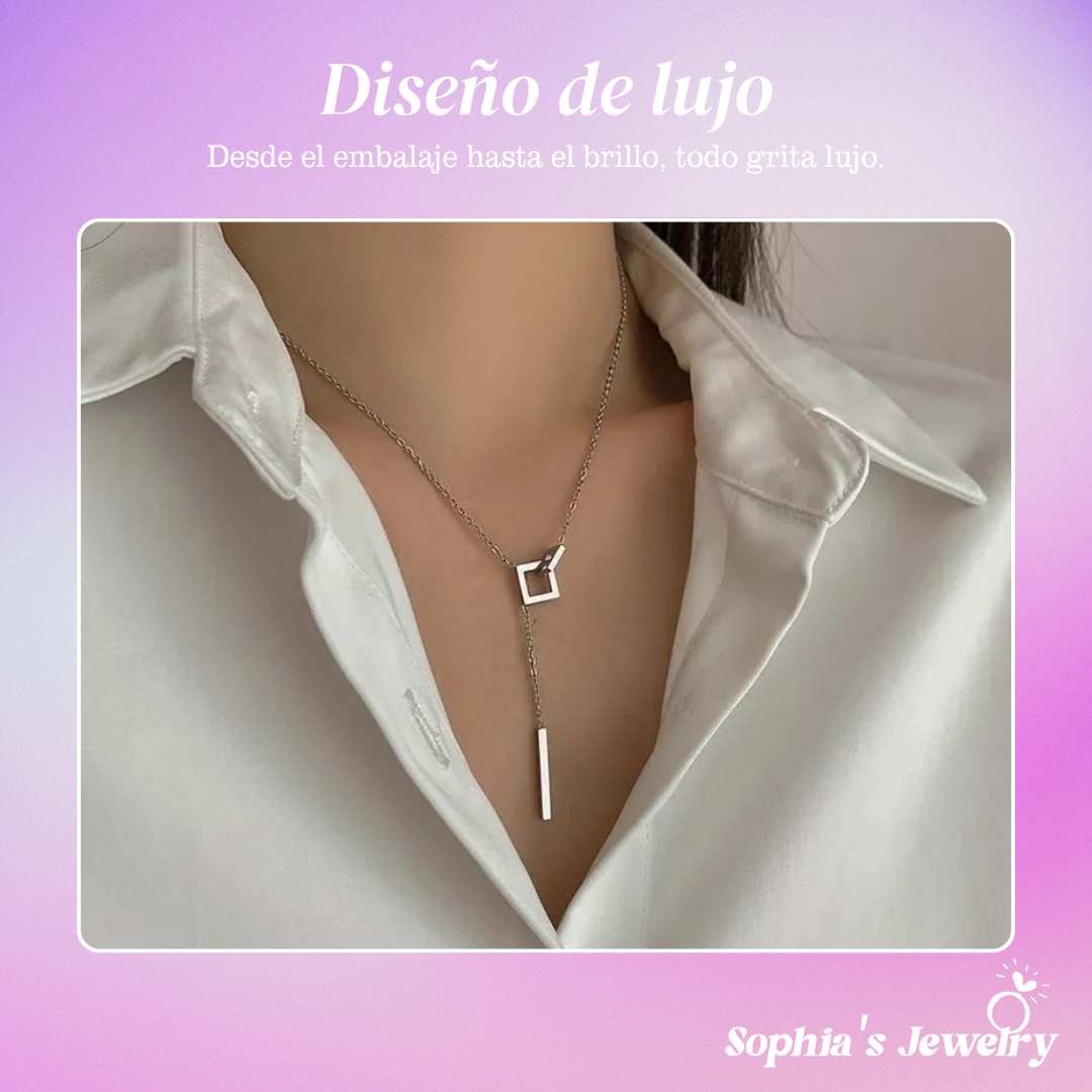Kylie | Colgante geométrico con corte en Y | Collar de plata