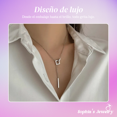 Kylie | Colgante geométrico con corte en Y | Collar de plata