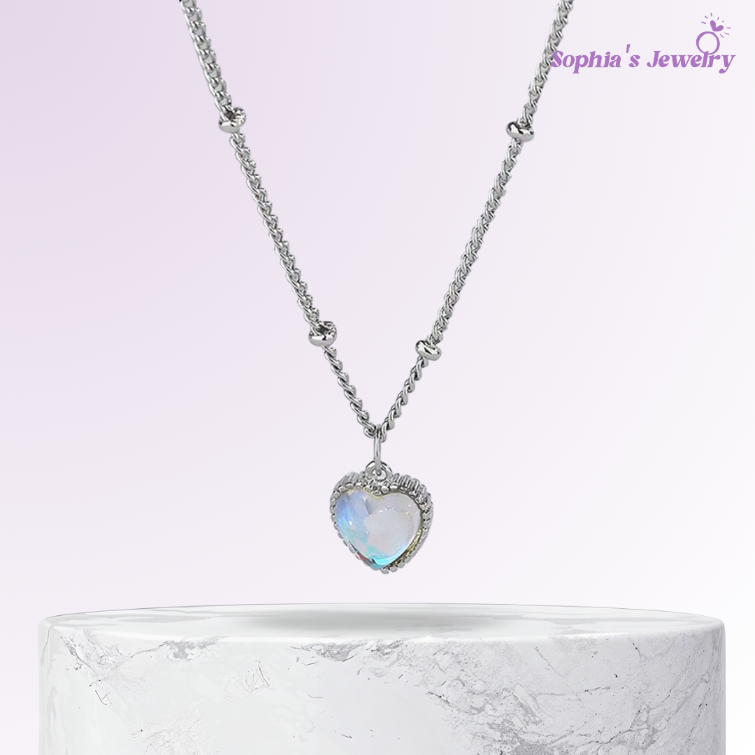 Juliana | Colgante brillante en forma de corazón | Collar de plata