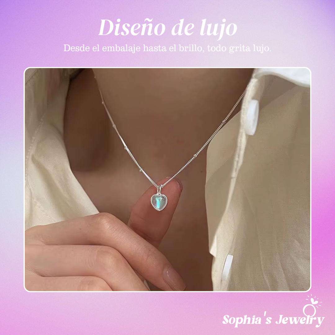 Juliana | Colgante brillante en forma de corazón | Collar de plata