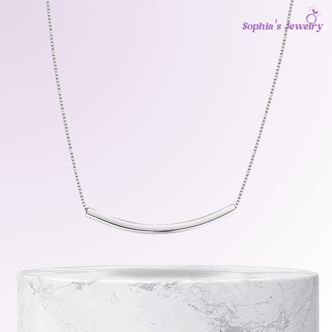 Lara | Colgante minimalista de placa | Collar de plata