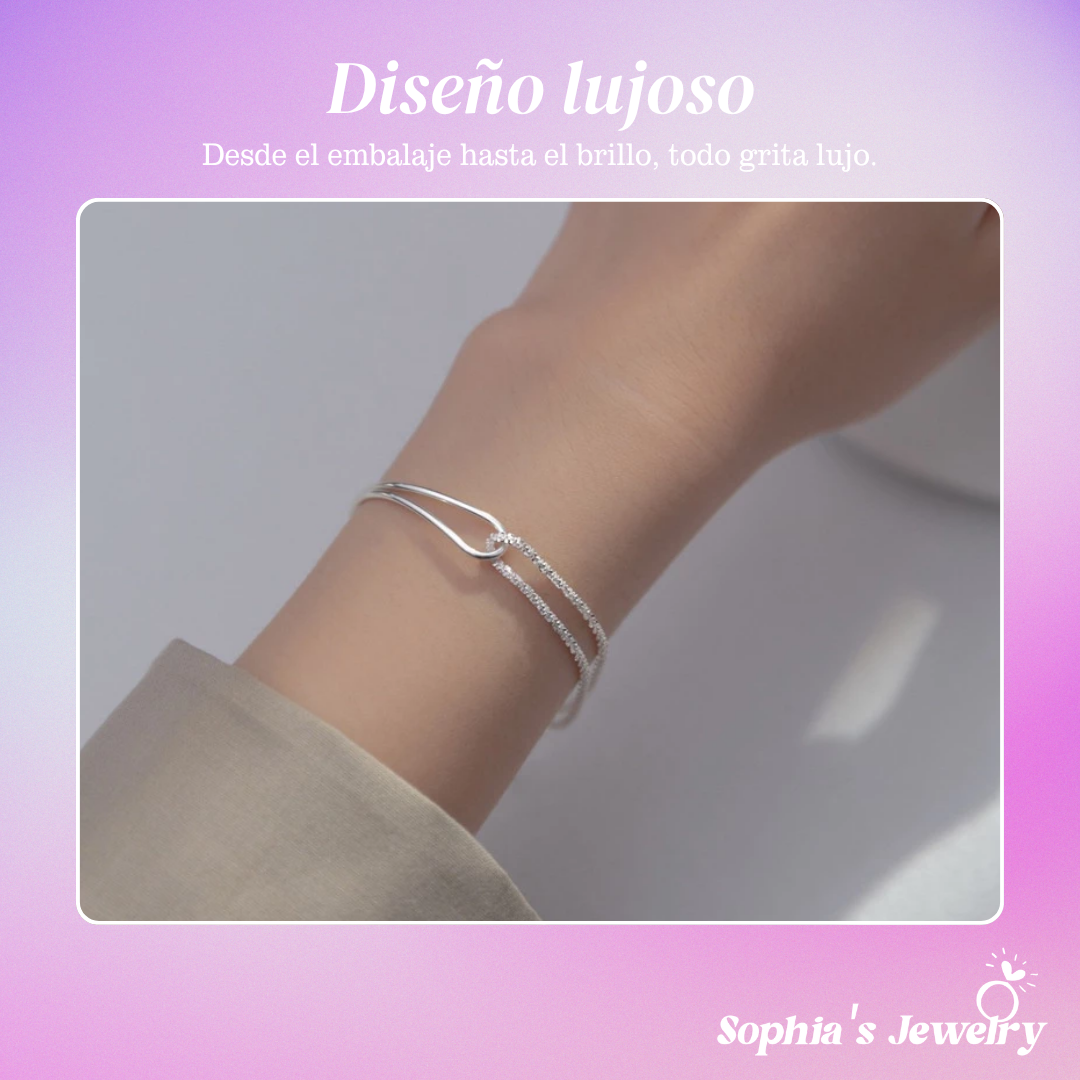 Carina | Doble capa curva | Pulsera de plata
