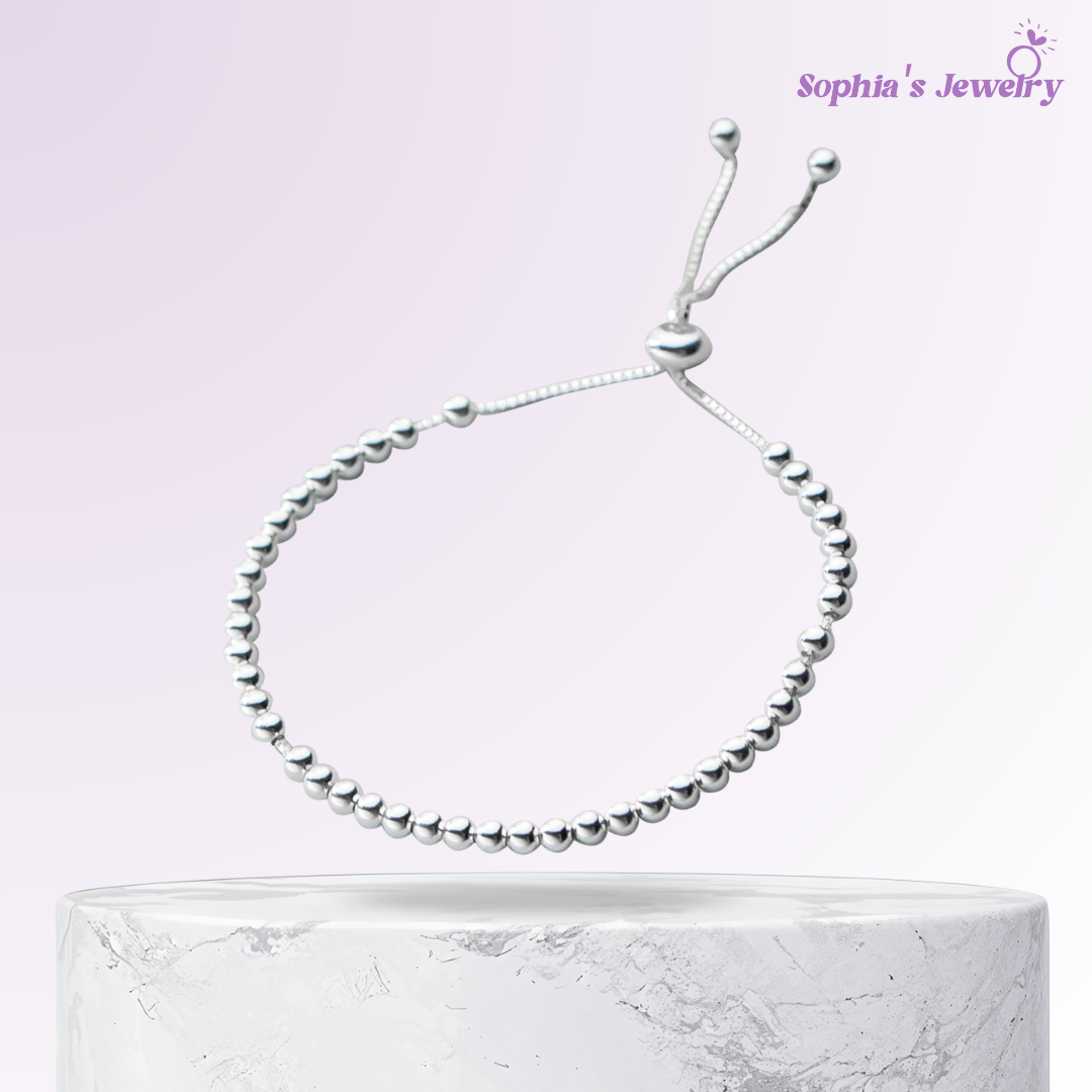 Vera | Sofisticadas cuentas redondas | Pulsera de plata