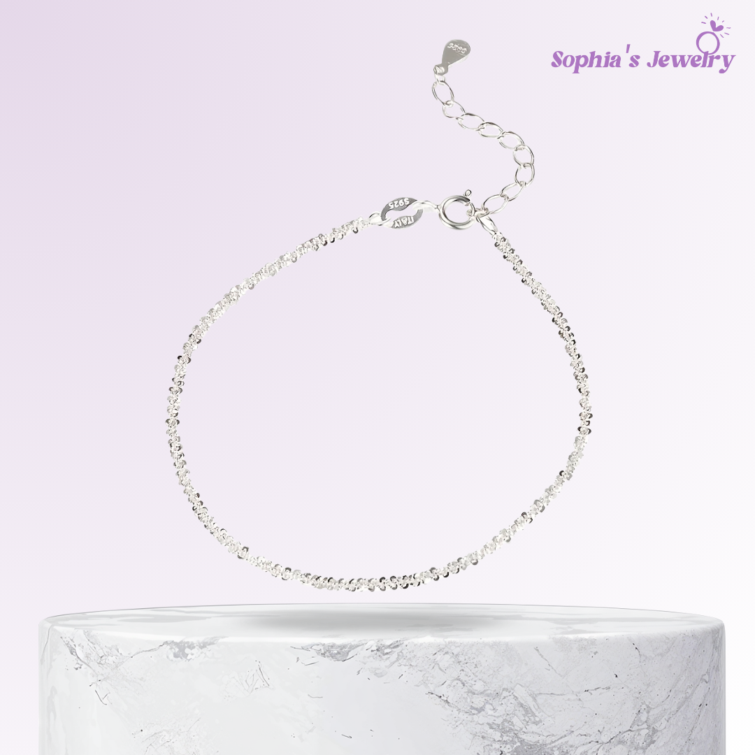 Tiara | Pulsera Flor Brillante | Plata